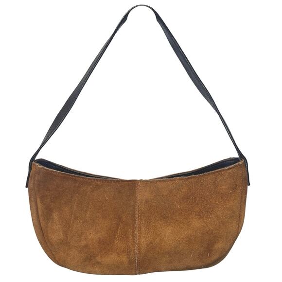 Vintage Avon Y2K 90s Brown Suede Floral Leaf Cutouts Purse Mini Handbag Boho - Picture 2 of 9